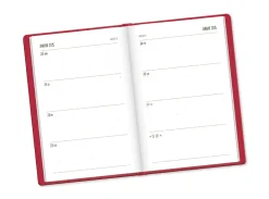 Terminplaner Lederlook, 2025, Rot