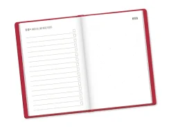 Terminplaner Lederlook, 2025, Rot