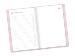 Terminplaner Lederlook, 2025, Rosa