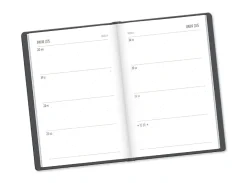 Terminplaner Lederlook, 2025, Schwarz