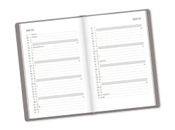 Terminplaner Lederlook, 2025, Taupe