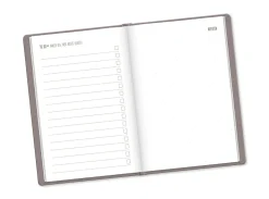 Terminplaner Lederlook, 2025, Taupe