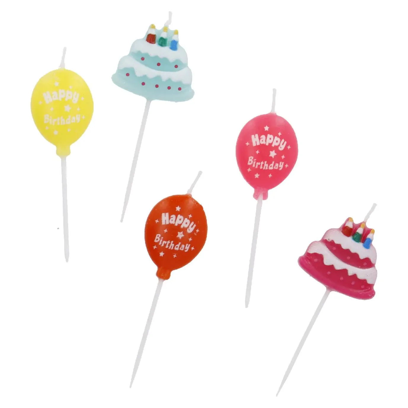 Tortenkerze Geburtstag, Ballons/Torten