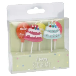 Tortenkerze Geburtstag, Ballons/Torten