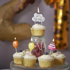 Tortenkerze Geburtstag, Ballons/Torten