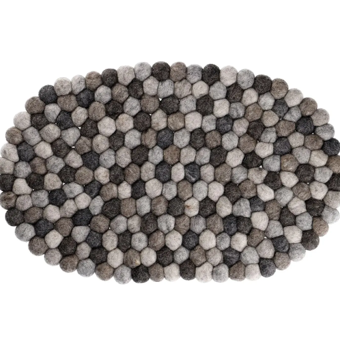 Untersetzer Filzkugeln, Oval/grau, 40 Cm