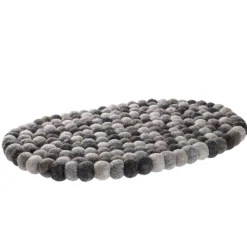 Untersetzer Filzkugeln, Oval/grau, 40 Cm