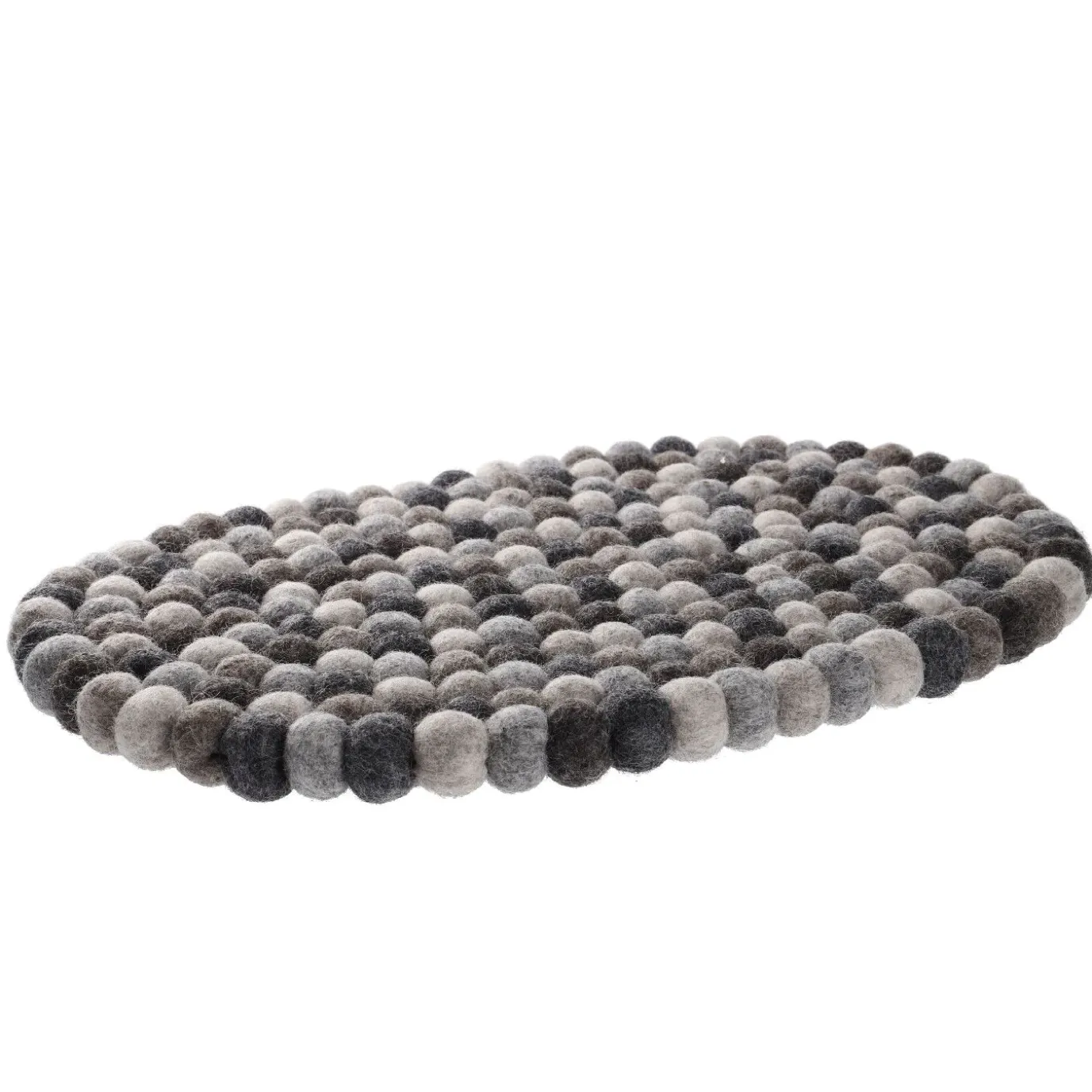 Untersetzer Filzkugeln, Oval/grau, 40 Cm