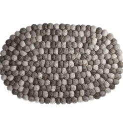 Untersetzer Filzkugeln, Oval/taupe, 40 Cm