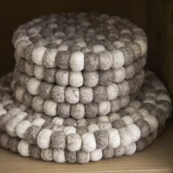 Untersetzer Filzkugeln, Taupe Mix, 20 Cm