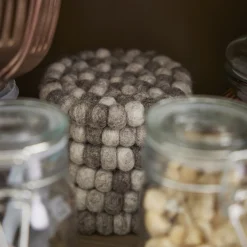 Untersetzer Filzkugeln, Taupe Mix, 10 Cm