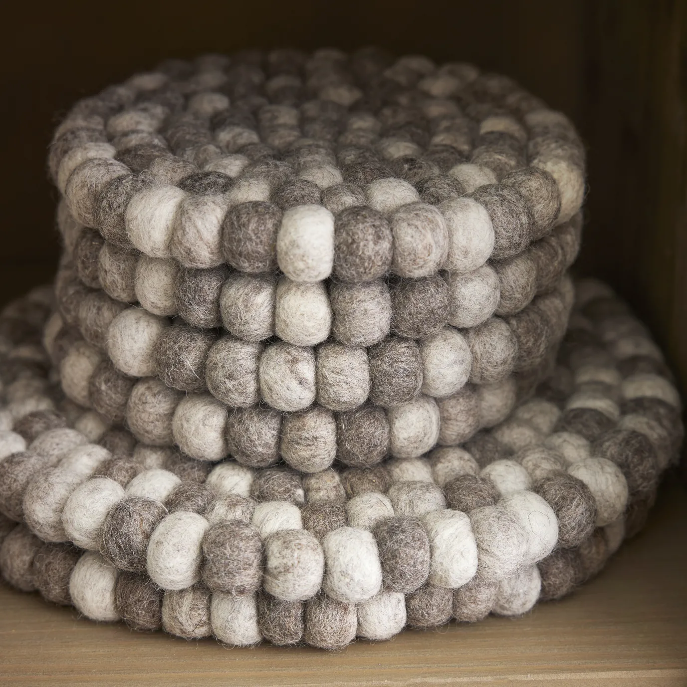 Untersetzer Filzkugeln, Taupe Mix, 30 Cm