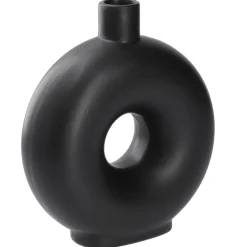 Vase Loch, Schwarz, 20 Cm