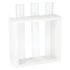Vase Reagenzglas 3 Stück In Weißem Holzständer, 19 Cm