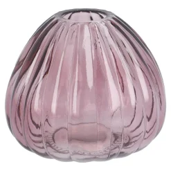 Vase Rillen, Beere/bauchig, Höhe 7.5 Cm