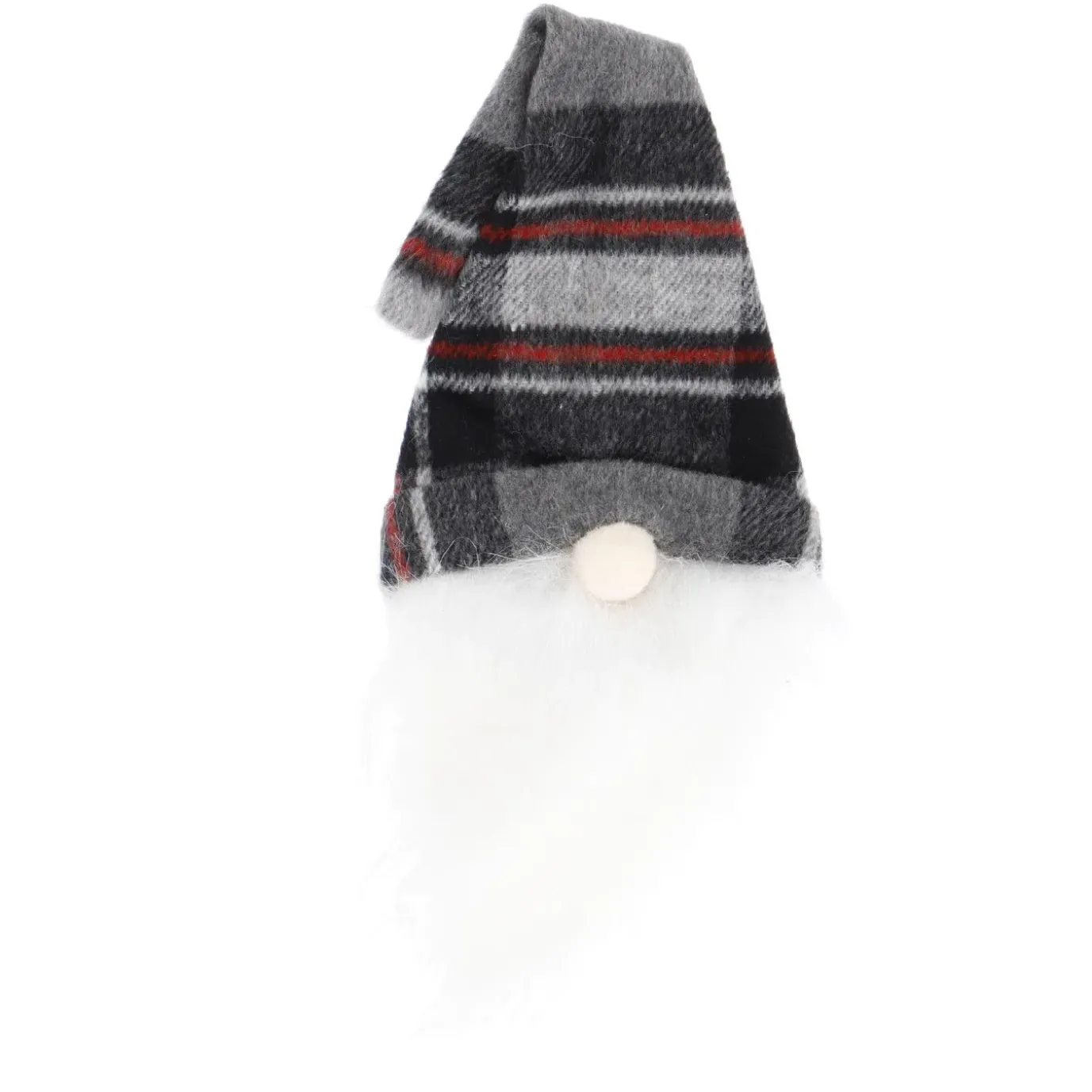 Weinflaschen-Hut Wichtel, Karo Rot/weiß/grau