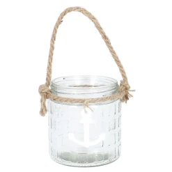 Windlicht Anker/Seil, Weiß, 11 X 11.5 Cm