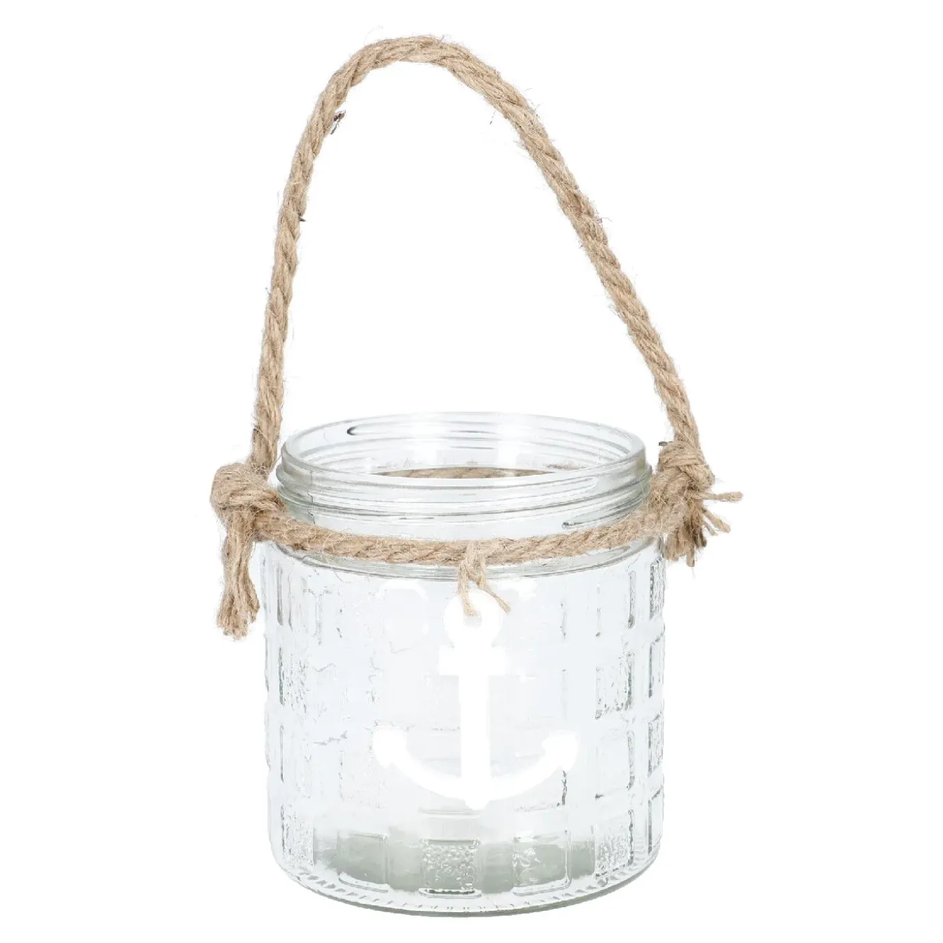 Windlicht Anker/Seil, Weiß, 11 X 11.5 Cm