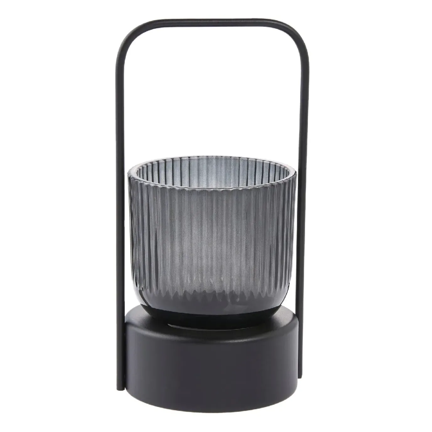 Windlicht Bügel-Design, Schwarz/dunkelgrau, 9 X 20 Cm