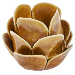 Windlicht Blume, Gelb, 9 X 7.5 Cm