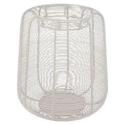 Windlicht Draht, Weiß, 22 X 24 Cm