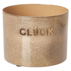 Windlicht Glück, Beige, 7 X 10 Cm