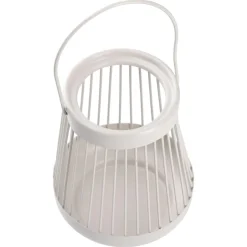 Windlicht Laterne, Weiß, 16 Cm