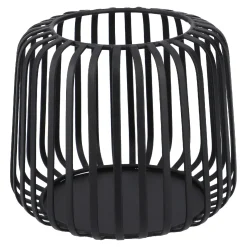 Windlicht Metall, Schwarz, 15 X 12.5 Cm