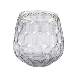 Windlicht Relief, Grau/transparent, 9 X 8 Cm