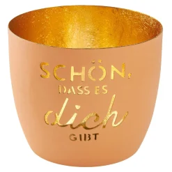 Windlicht Spruch, Schön/orange, 10 X 8.5 Cm