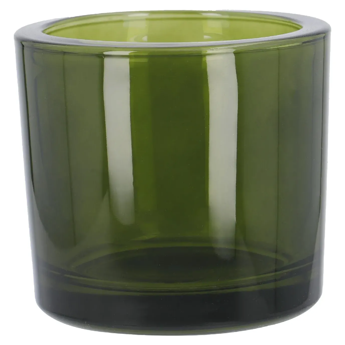 Windlicht Zylinder, Dick/grün/transparent, 9 X 8 Cm